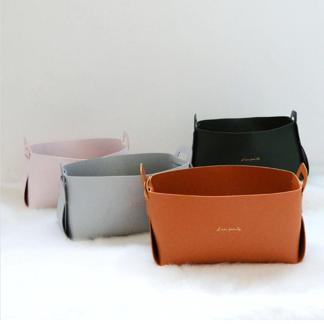 Faux Leather Nordic Storage Basket